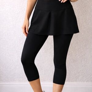 Black Skort Leggings XS Athletic Activewear High Rise